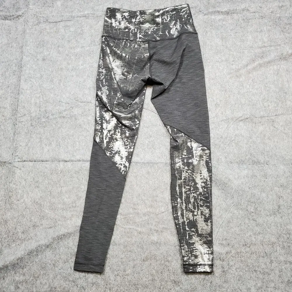 Lululemon Leggings Womens 6 Wunder Under High Rise Foil 28 Crinkle Brindle Shine